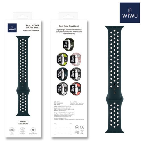Alternative view of WiWU Dual Color Sport Black/Grey Λουράκι Apple Watch 38/40/41/42mm Series 10 2024
