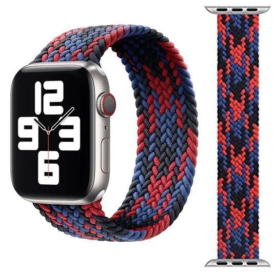 WiWU Braided Stretchy Black Red Blue Λουράκι (Size: M) για Apple Watch 38/40/41/42mm Series 10 2024 APPLE WATCH WIWU WiWU Braided Stretchy Black Red Blue Λουράκι (Size: M) για Apple Watch 38/40/41/42mm Series 10 2024