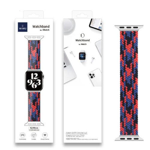 Alternative view of WiWU Braided Stretchy Black Red Blue Λουράκι (Size: M) για Apple Watch 38/40/41/42mm Series 10 2024