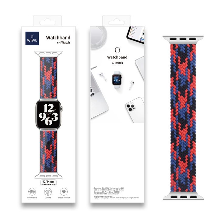 WiWU Braided Stretchy Black Red Blue Λουράκι (Size: M) για Apple Watch 38/40/41/42mm Series 10 2024 APPLE WATCH WIWU WiWU Braided Stretchy Black Red Blue Λουράκι (Size: M) για Apple Watch 38/40/41/42mm Series 10 2024 - Image 2