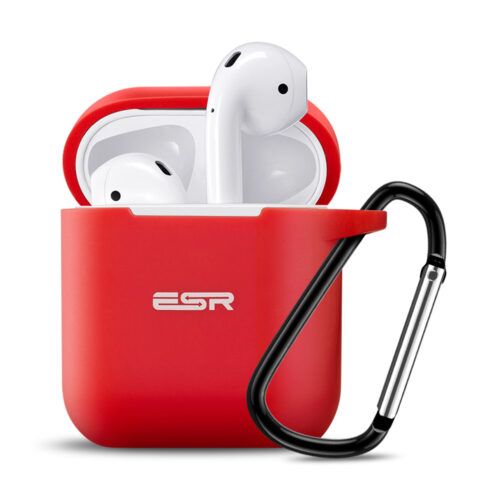 ESR AirPods Protective Silicone Case Red (With Keychain) APPLE AIRPODS ESR ESR AirPods Protective Silicone Case Red (With Keychain)