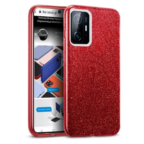 Hybrid Strass Red Case Xiaomi 11T / 11T Pro ΘΗΚΕΣ OEM Hybrid Strass Red Case Xiaomi 11T / 11T Pro