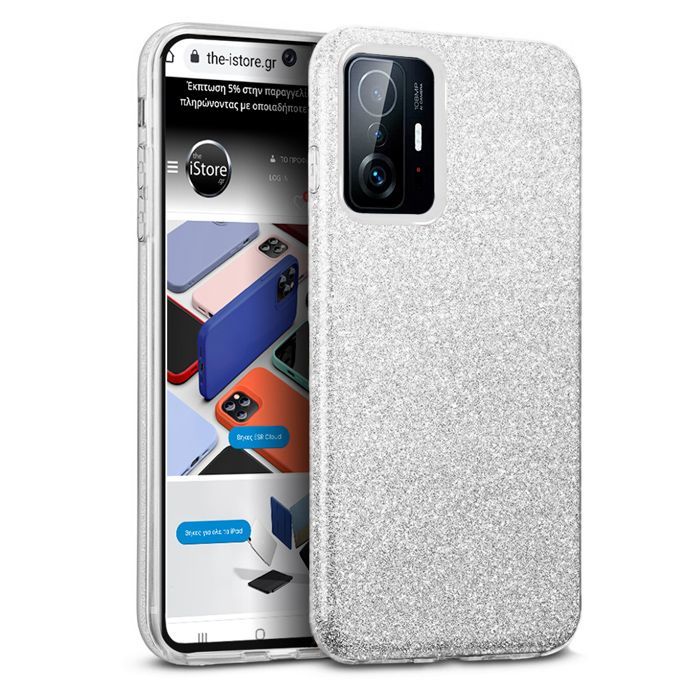Hybrid Strass Silver Case Xiaomi 11T / 11T Pro ΘΗΚΕΣ OEM Hybrid Strass Silver Case Xiaomi 11T / 11T Pro