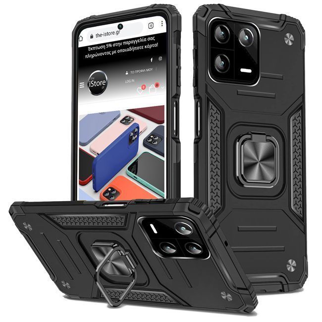 Armor Ringstand Case Black Xiaomi 13 ΘΗΚΕΣ OEM Armor Ringstand Case Black Xiaomi 13