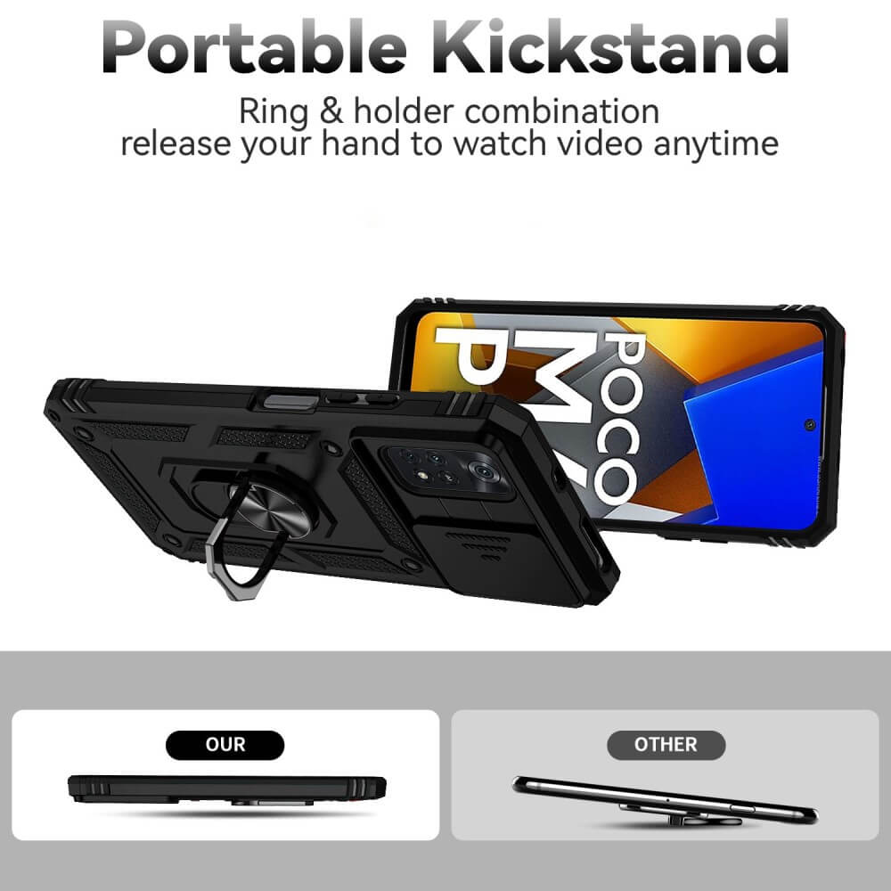 Combo Kickstand Slide Camera Case Black Xiaomi Poco M4 Pro 4G ΘΗΚΕΣ OEM Combo Kickstand Slide Camera Case Black Xiaomi Poco M4 Pro 4G - Image 9