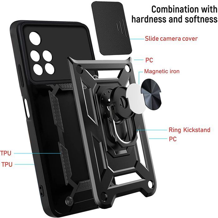 Combo Kickstand Slide Camera Case Silver Xiaomi Redmi Note 11s 5G ΘΗΚΕΣ OEM Combo Kickstand Slide Camera Case Silver Xiaomi Redmi Note 11s 5G - Image 3