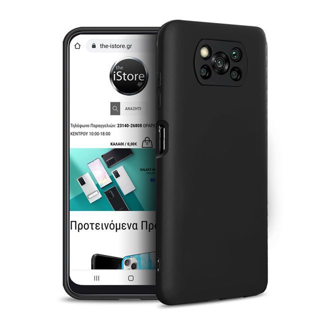 Rubber Silk Case Black Xiaomi Poco X3 NFC ΘΗΚΕΣ RUBBER SILK Rubber Silk Case Black Xiaomi Poco X3 NFC