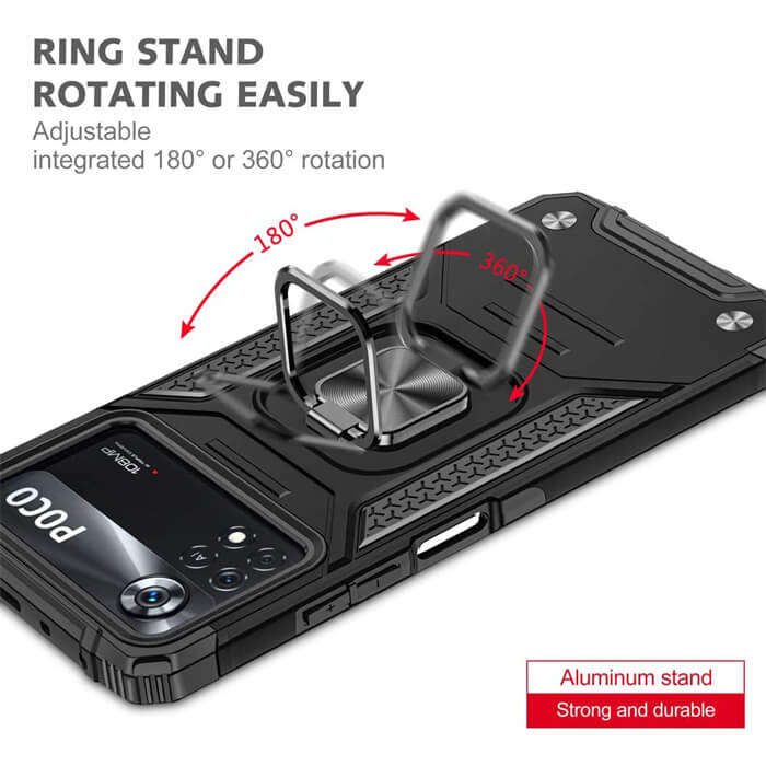 Armor Ringstand Case Black Xiaomi Poco X4 Pro 5G ΘΗΚΕΣ OEM Armor Ringstand Case Black Xiaomi Poco X4 Pro 5G - Image 4