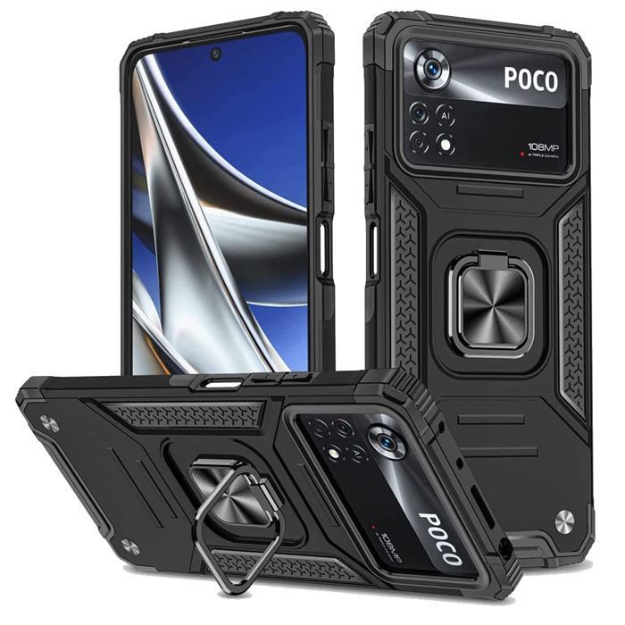 Armor Ringstand Case Black Xiaomi Poco X4 Pro 5G ΘΗΚΕΣ OEM Armor Ringstand Case Black Xiaomi Poco X4 Pro 5G