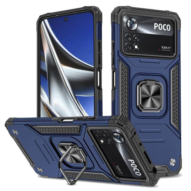 Armor Ringstand Case Blue Xiaomi Poco M4 Pro 4G ΘΗΚΕΣ OEM Armor Ringstand Case Blue Xiaomi Poco M4 Pro 4G