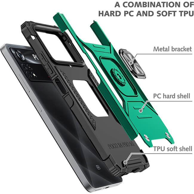 Armor Ringstand Case Green Xiaomi Poco X4 Pro 5G ΘΗΚΕΣ OEM Armor Ringstand Case Green Xiaomi Poco X4 Pro 5G - Image 4