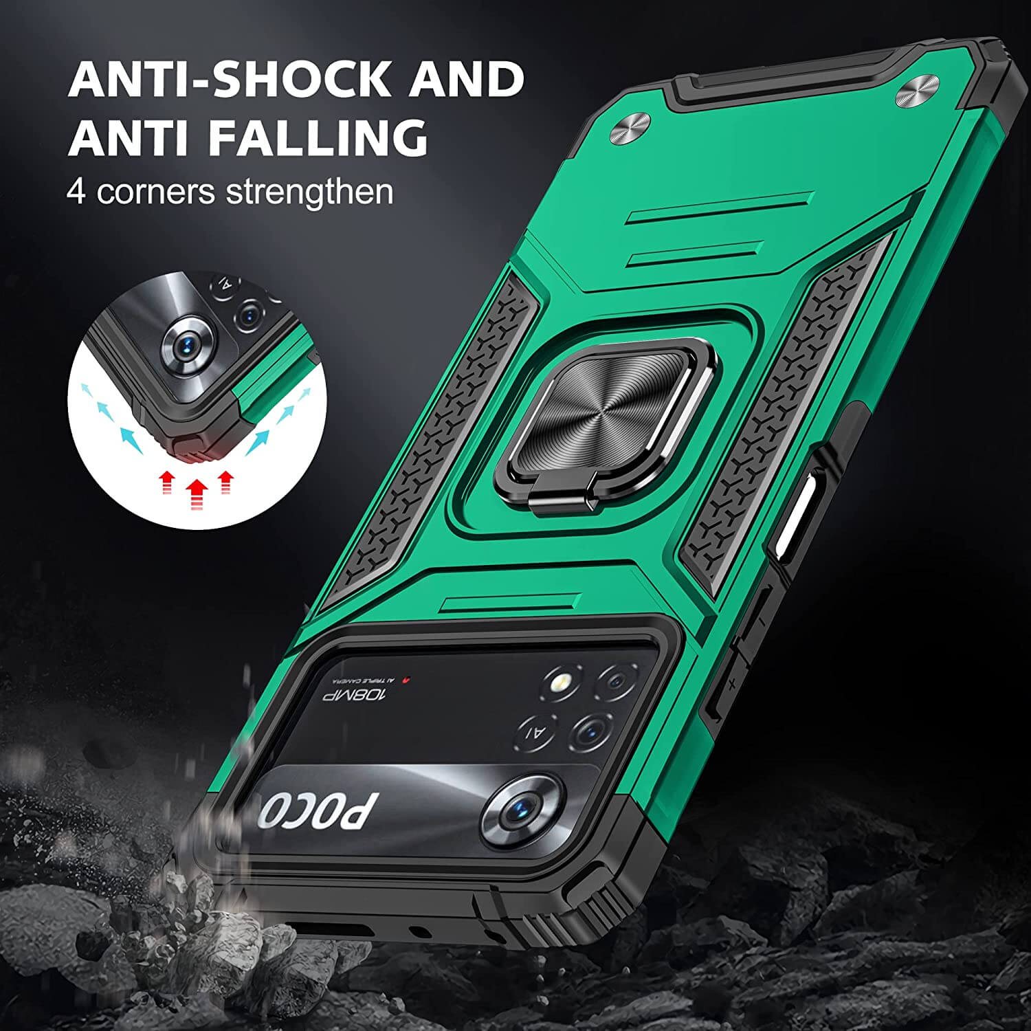 Armor Ringstand Case Green Xiaomi Poco X4 Pro 5G ΘΗΚΕΣ OEM Armor Ringstand Case Green Xiaomi Poco X4 Pro 5G - Image 5