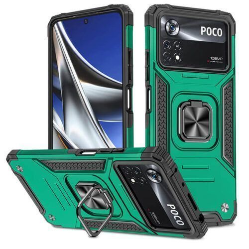 Armor Ringstand Case Green Xiaomi Poco X4 Pro 5G