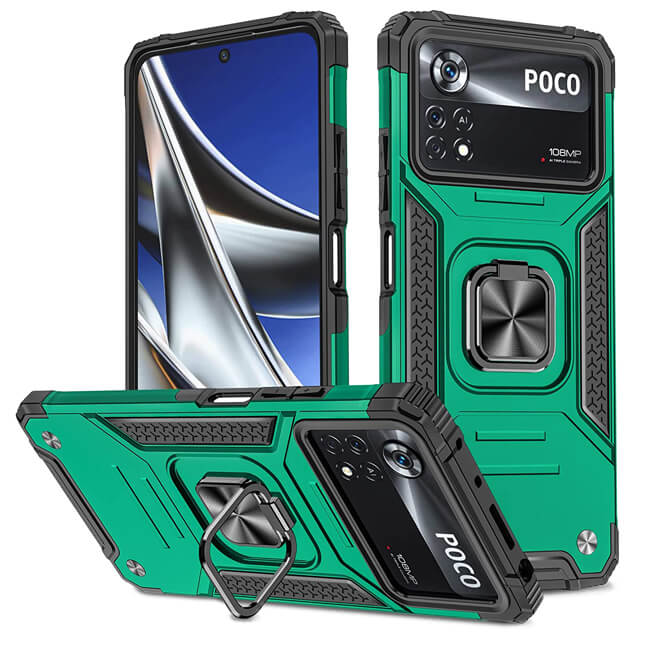 Armor Ringstand Case Green Xiaomi Poco X4 Pro 5G ΘΗΚΕΣ OEM Armor Ringstand Case Green Xiaomi Poco X4 Pro 5G
