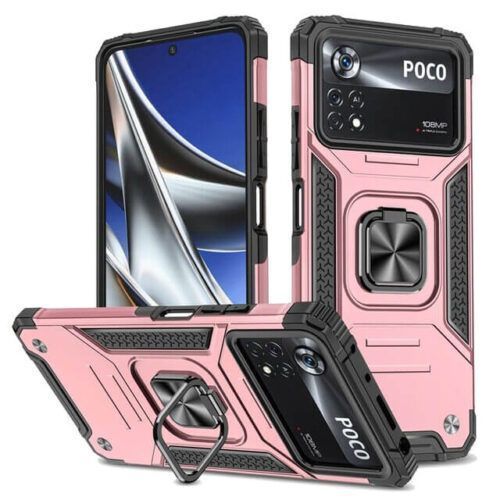 Armor Ringstand Case Rose Gold Xiaomi Poco M4 Pro 4G ΘΗΚΕΣ OEM Armor Ringstand Case Rose Gold Xiaomi Poco M4 Pro 4G