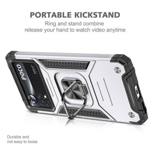 Alternative view of Armor Ringstand Case Red Xiaomi Poco M4 5G / Poco M5