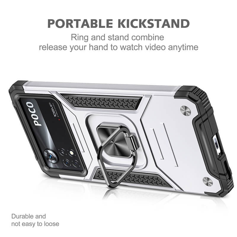 Armor Ringstand Case SIlver Xiaomi Poco M4 5G / Poco M5 ΘΗΚΕΣ OEM Armor Ringstand Case SIlver Xiaomi Poco M4 5G / Poco M5 - Image 6