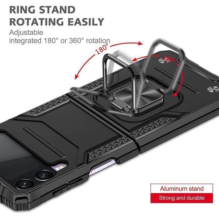Armor Ringstand Case Black Samsung Galaxy Z Flip4 5G ΘΗΚΕΣ OEM Armor Ringstand Case Black Samsung Galaxy Z Flip4 5G - Image 5