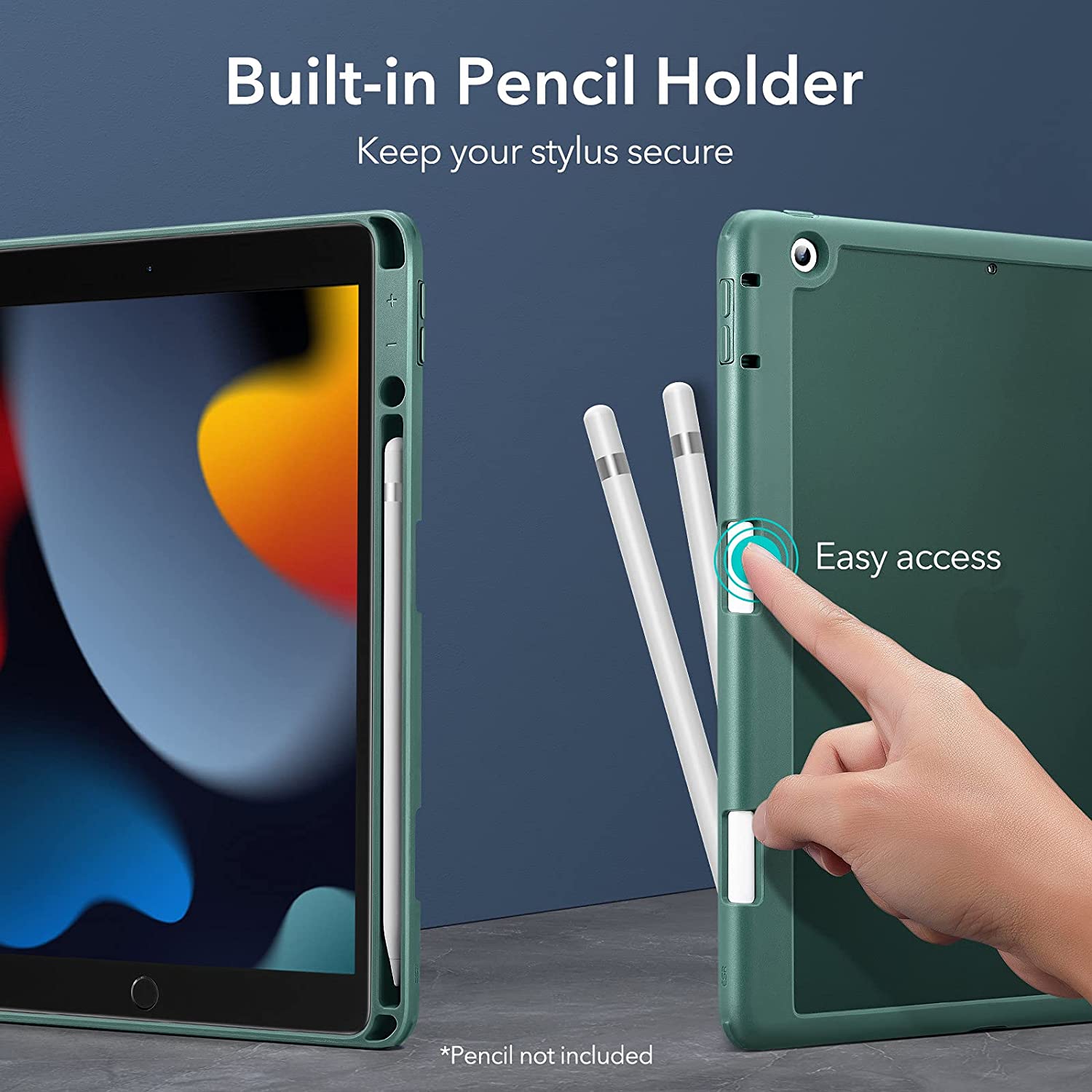 ESR Rebound Hybrid Pro Pencil Holder Frosted Green iPad 10.2 2019/2020/2021 ΘΗΚΕΣ ESR ESR Rebound Hybrid Pro Pencil Holder Frosted Green iPad 10.2 2019/2020/2021 - Image 4