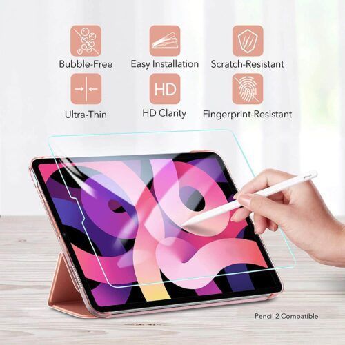 Alternative view of ESR Set Yippee Trifold Case Rose Gold + Tempered Glass iPad Air 4/5