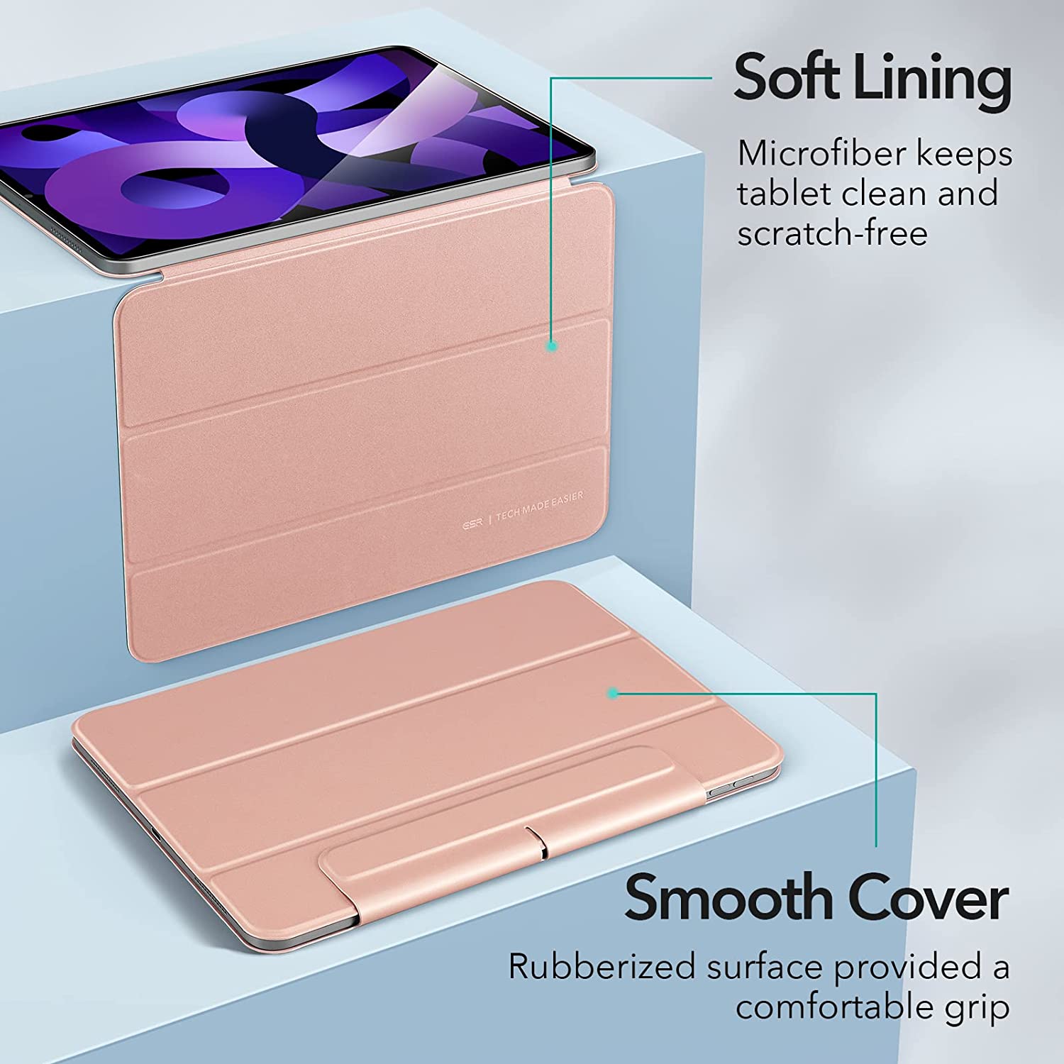 ESR Rebound Magnetic with Clasp Rose Gold iPad Air 4/5/Air 11 ΘΗΚΕΣ ESR ESR Rebound Magnetic with Clasp Rose Gold iPad Air 4/5/Air 11 - Image 6