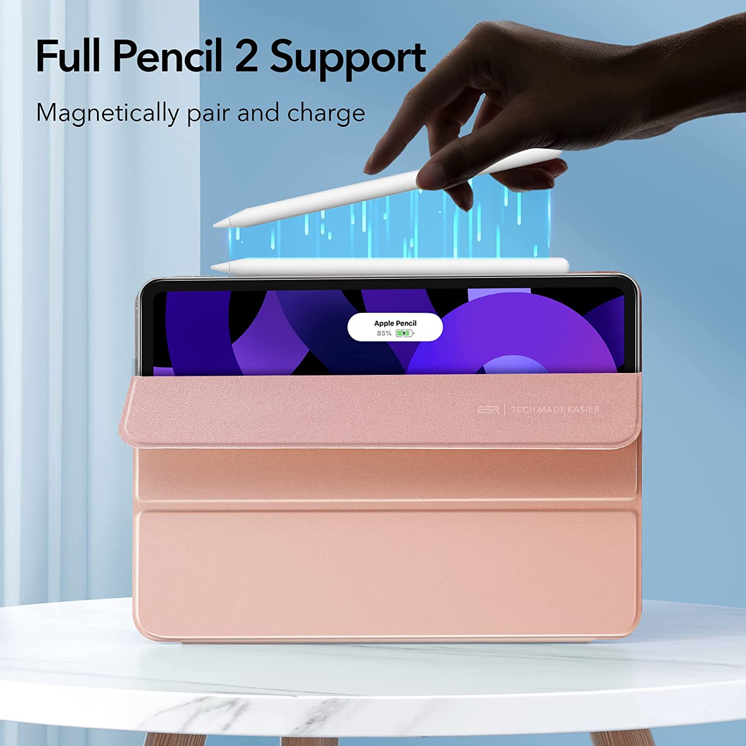 ESR Rebound Magnetic with Clasp Rose Gold iPad Air 4/5/Air 11 ΘΗΚΕΣ ESR ESR Rebound Magnetic with Clasp Rose Gold iPad Air 4/5/Air 11 - Image 3