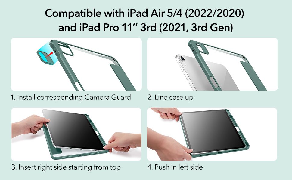 ESR Rebound Hybrid Pro Pencil Holder Green iPad Air 4/5/Air 11 ΘΗΚΕΣ ESR ESR Rebound Hybrid Pro Pencil Holder Green iPad Air 4/5/Air 11 - Image 8