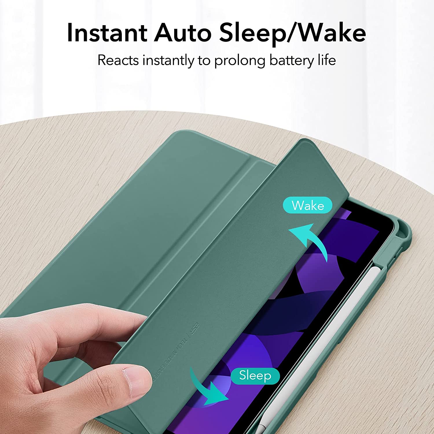 ESR Rebound Hybrid Pro Pencil Holder Green iPad Air 4/5/Air 11 ΘΗΚΕΣ ESR ESR Rebound Hybrid Pro Pencil Holder Green iPad Air 4/5/Air 11 - Image 7