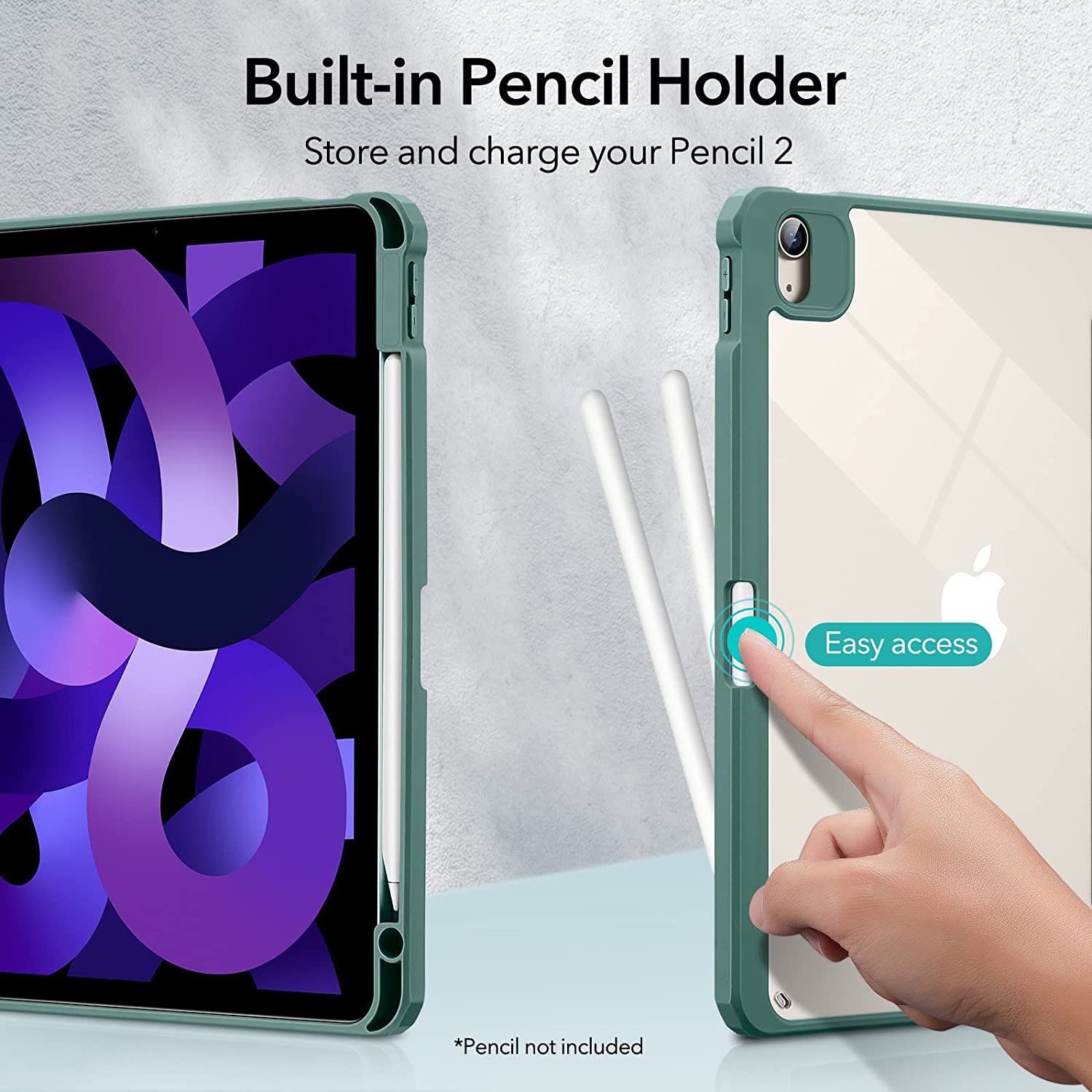 ESR Rebound Hybrid Pro Pencil Holder Green iPad Air 4/5/Air 11 ΘΗΚΕΣ ESR ESR Rebound Hybrid Pro Pencil Holder Green iPad Air 4/5/Air 11 - Image 4