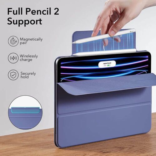 Alternative view of ESR Rebound Magnetic with Clasp Lavender iPad Pro 11 2020/2021/2022