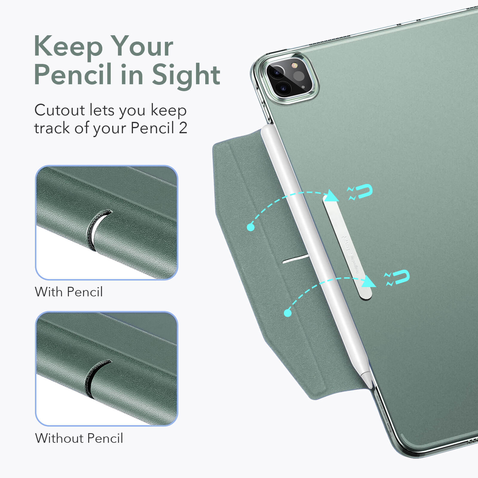 ESR Ascend Trifold with Clasp Forest Green iPad Pro 12,9 2021/2022 ΘΗΚΕΣ ESR ESR Ascend Trifold with Clasp Forest Green iPad Pro 12,9 2021/2022 - Image 8