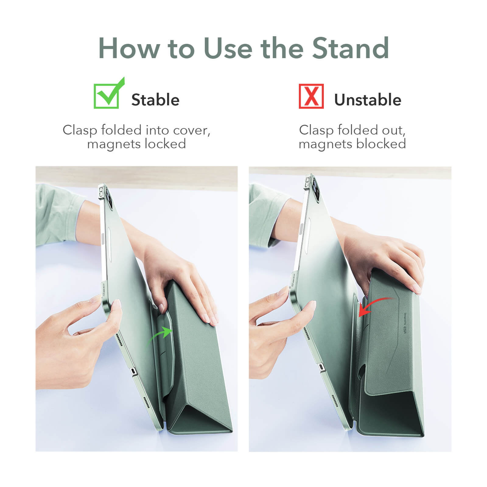 ESR Ascend Trifold with Clasp Forest Green iPad Pro 12,9 2021/2022 ΘΗΚΕΣ ESR ESR Ascend Trifold with Clasp Forest Green iPad Pro 12,9 2021/2022 - Image 7
