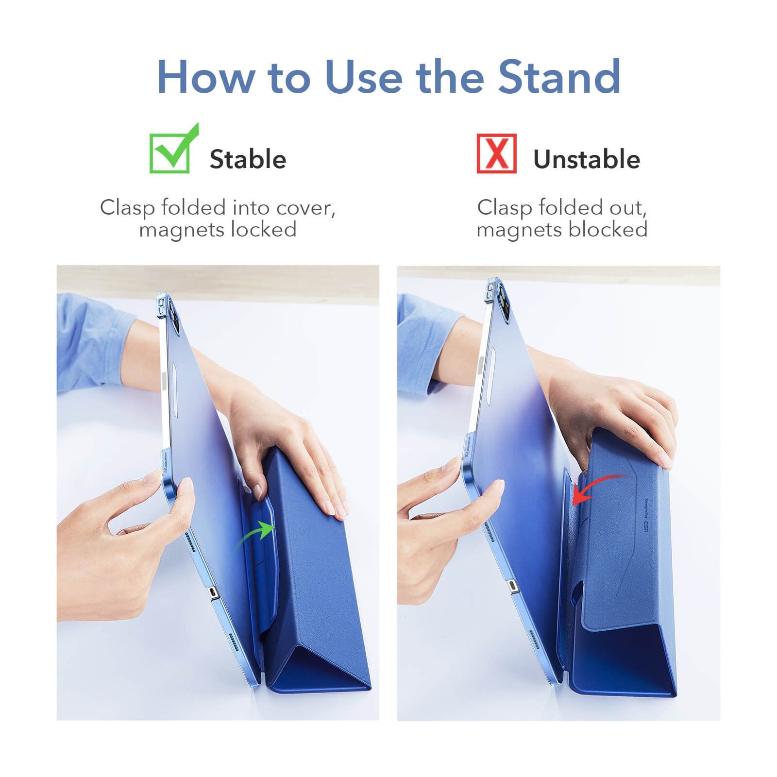 ESR Yippee Trifold with Clasp Navy Blue iPad Pro 12,9 2021/2022 ΘΗΚΕΣ ESR ESR Yippee Trifold with Clasp Navy Blue iPad Pro 12,9 2021/2022 - Image 6