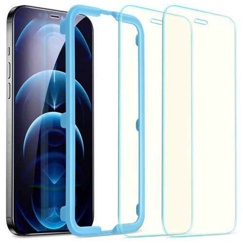 (2-Pack) ESR Anti Blue Light Tempered Glass iPhone 12 Pro Max (With Easy Installation Frame)