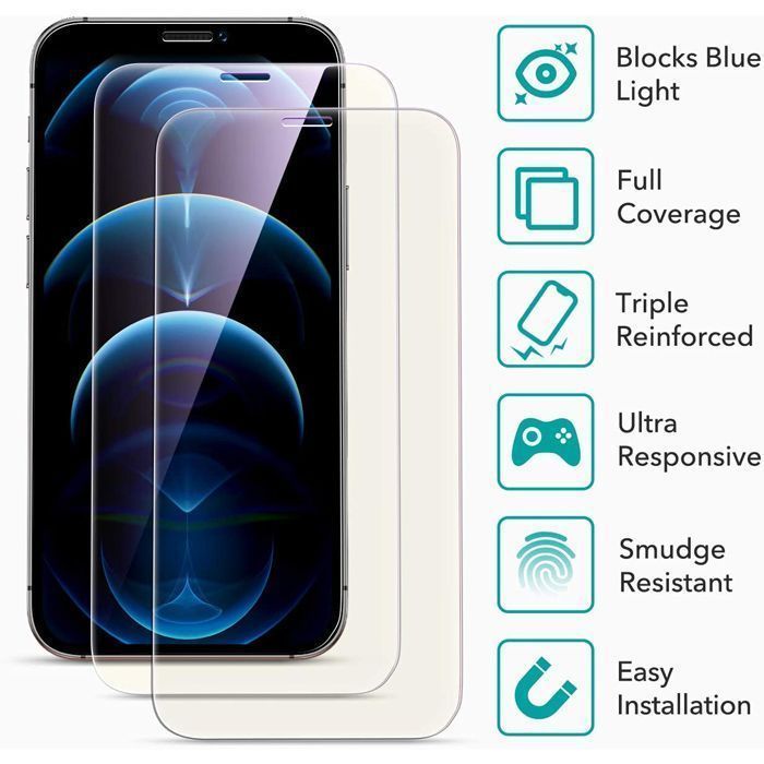 (2-Pack) ESR Anti Blue Light Tempered Glass iPhone 12 Pro Max (With Easy Installation Frame) ΠΡΟΣΤΑΣΙΑ ΟΘΟΝΗΣ ESR (2-Pack) ESR Anti Blue Light Tempered Glass iPhone 12 Pro Max (With Easy Installation Frame) - Image 4