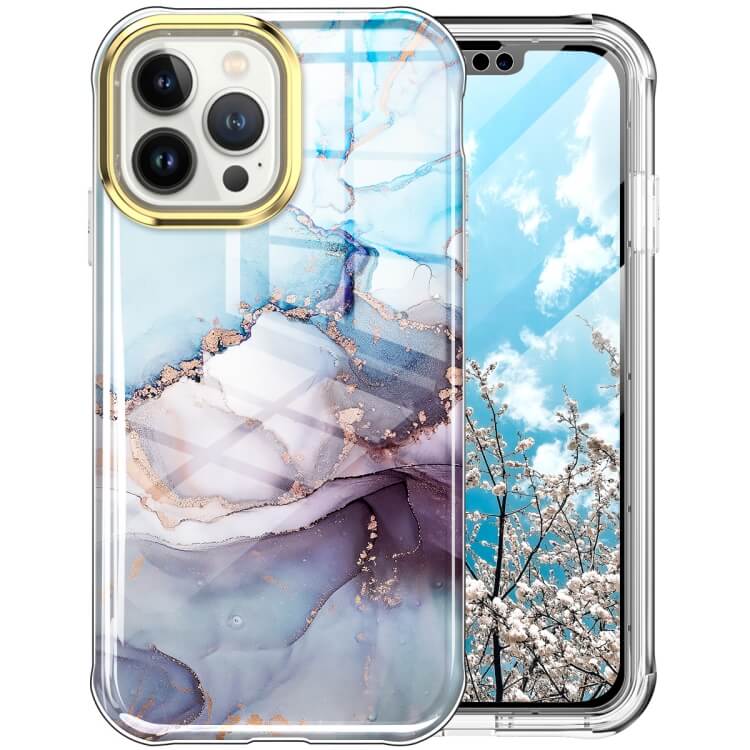 iPhone 13 Pro Max Full Body 360 Case Marble Luxury Blue ΘΗΚΕΣ OEM iPhone 13 Pro Max Full Body 360 Case Marble Luxury Blue - Image 13