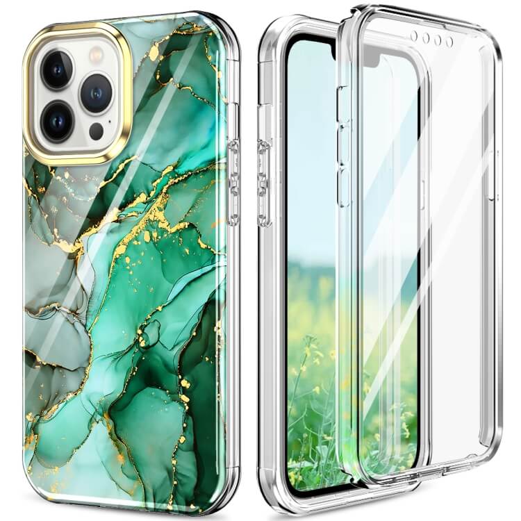 iPhone 13 Pro Max Full Body 360 Case Marble Luxury Blue ΘΗΚΕΣ OEM iPhone 13 Pro Max Full Body 360 Case Marble Luxury Blue - Image 12