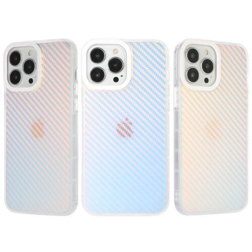 Alternative view of Laser Chameleon Silicone Case Clear White iPhone 13 Pro