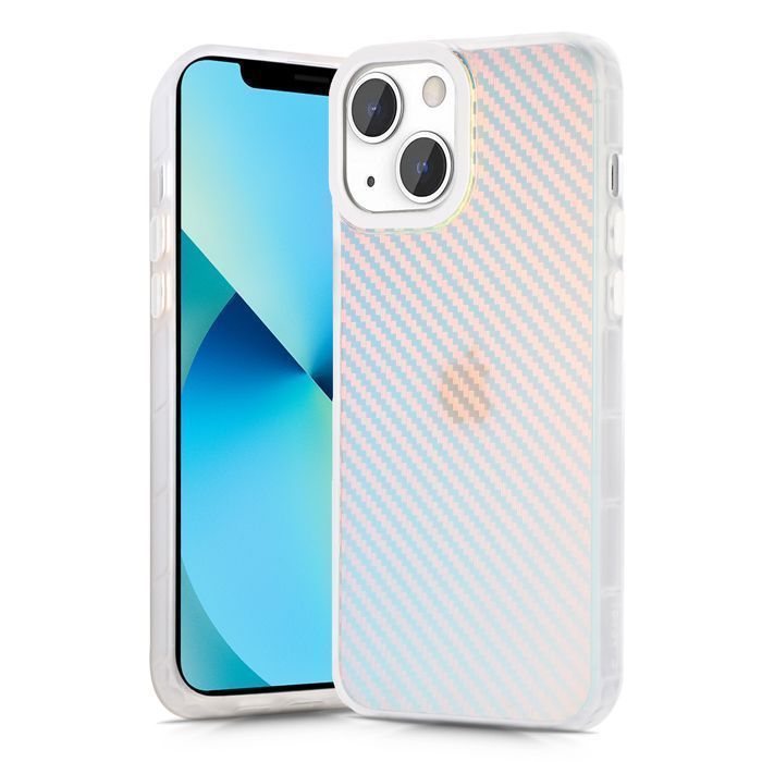 Laser Chameleon Silicone Case Clear White iPhone 13 ΘΗΚΕΣ OEM Laser Chameleon Silicone Case Clear White iPhone 13