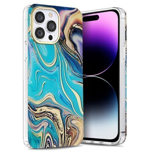 Orso Marble Silicone Case Azzurro iPhone 14 Pro