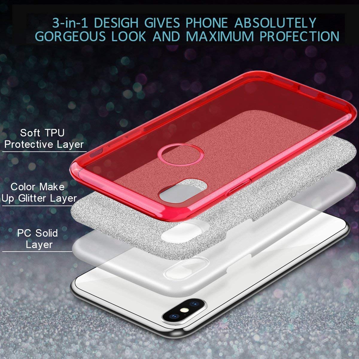 Hybrid Strass Red Case Samsung Galaxy A32 4G ΘΗΚΕΣ OEM Hybrid Strass Red Case Samsung Galaxy A32 4G - Image 3