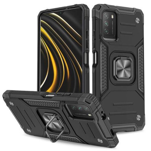 Armor Ringstand Case Black Xiaomi Poco M3