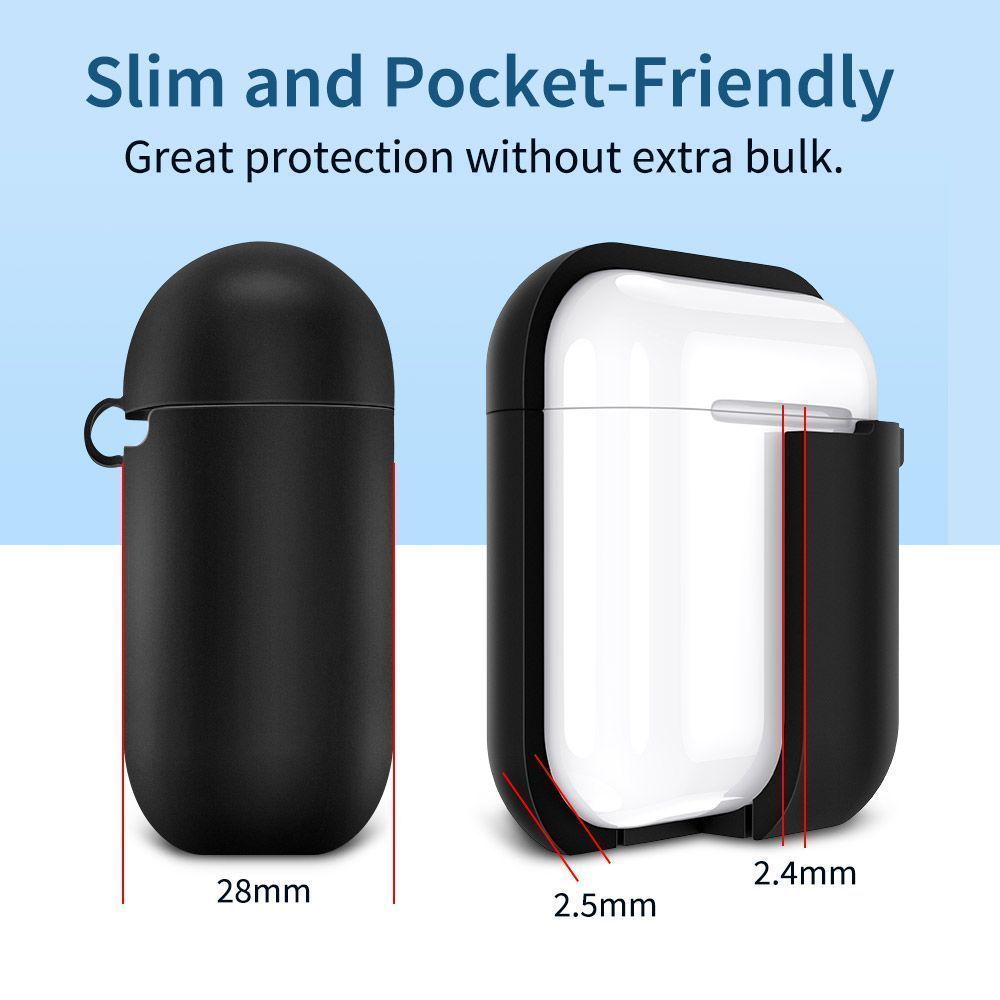 ESR AirPods Protective Silicone Case Black (With Keychain) APPLE AIRPODS ESR ESR AirPods Protective Silicone Case Black (With Keychain) - Image 5