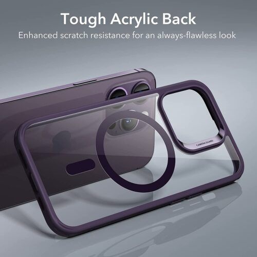 Alternative view of ESR iPhone 14 Pro Classic Hybrid HaloLock MagSafe Clear Purple