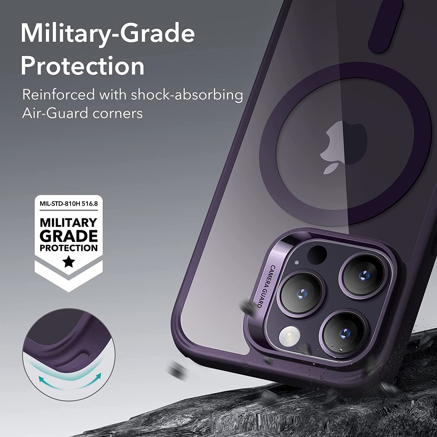 ESR iPhone 14 Pro Classic Hybrid HaloLock MagSafe Clear Purple ΘΗΚΕΣ ESR ESR iPhone 14 Pro Classic Hybrid HaloLock MagSafe Clear Purple - Image 3