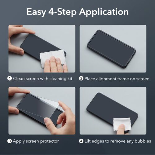 Alternative view of (4-Pack) ESR Set Tempered Glass +  9H Camera Lens Clear Samsung Galaxy S23