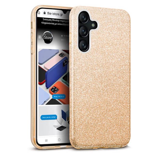 Θήκη Hybrid Strass Gold Samsung Galaxy A56 ΘΗΚΕΣ Orso Θήκη Hybrid Strass Gold Samsung Galaxy A56