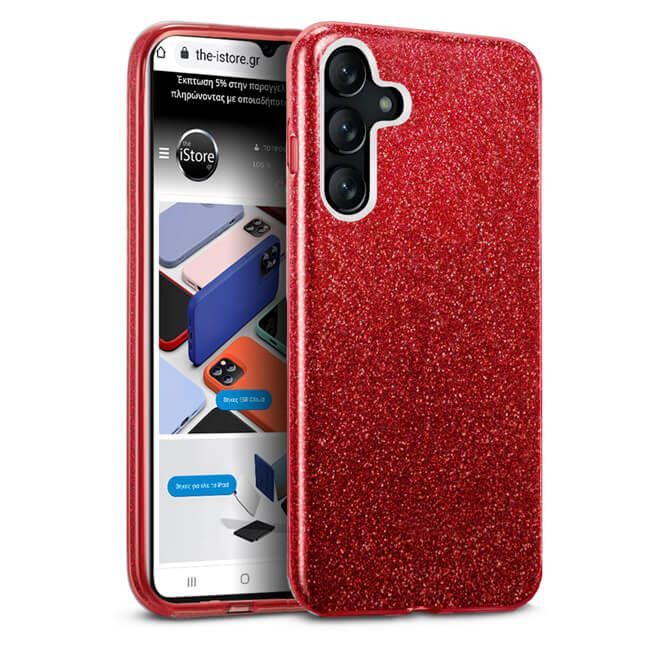 Θήκη Hybrid Strass Red Samsung Galaxy A55 5G ΘΗΚΕΣ Orso Θήκη Hybrid Strass Red Samsung Galaxy A55 5G