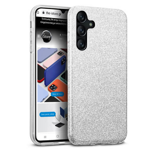 Θήκη Hybrid Strass Silver Samsung Galaxy A17 ΘΗΚΕΣ Orso Θήκη Hybrid Strass Silver Samsung Galaxy A17