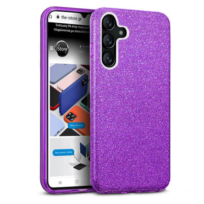 Θήκη Hybrid Strass Violet Samsung Galaxy A35 5G STOCK OFFERS Orso Θήκη Hybrid Strass Violet Samsung Galaxy A35 5G